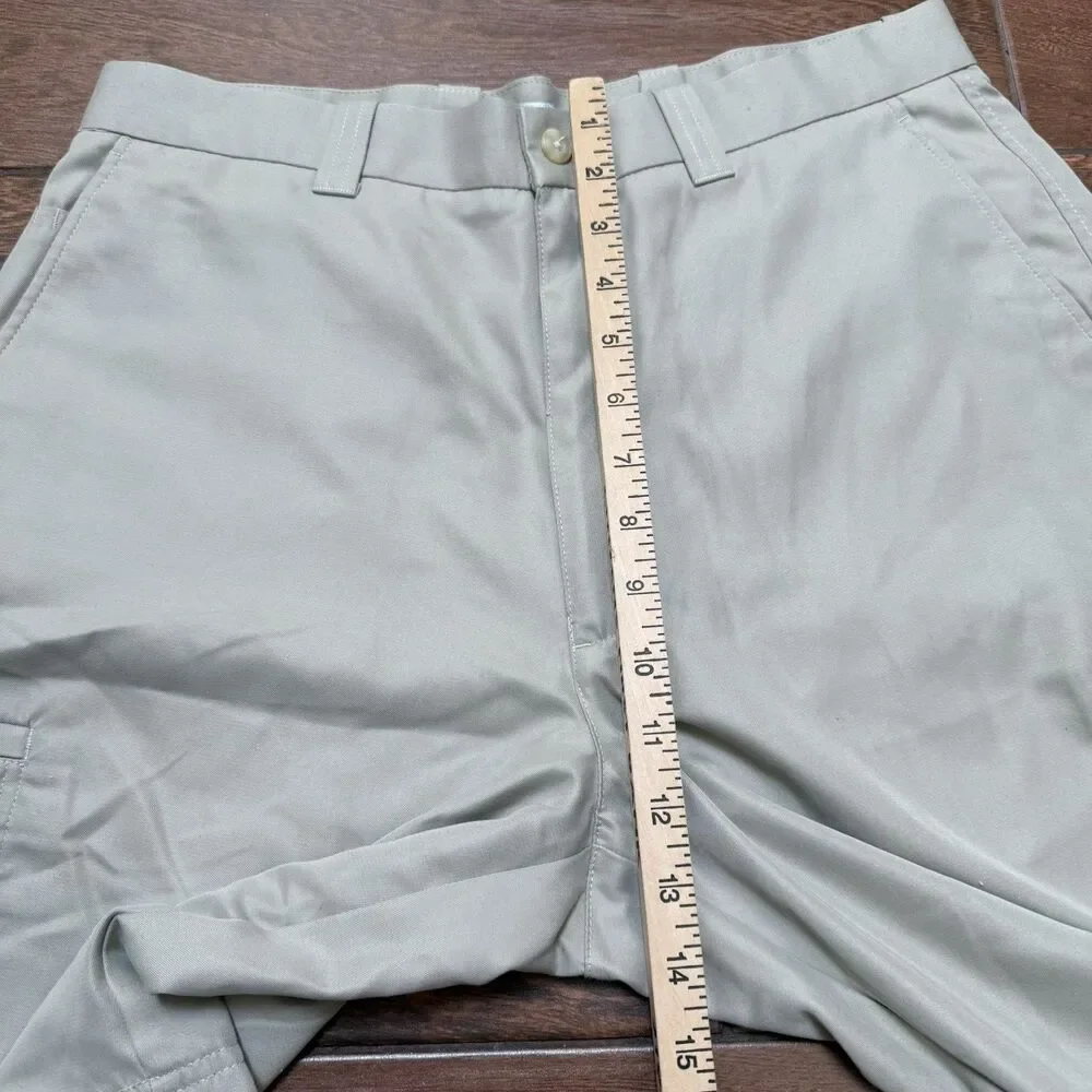 LINKS Men's 32 Golf Shorts Beige Sand Scorecard Pockets Quick Dry 10
